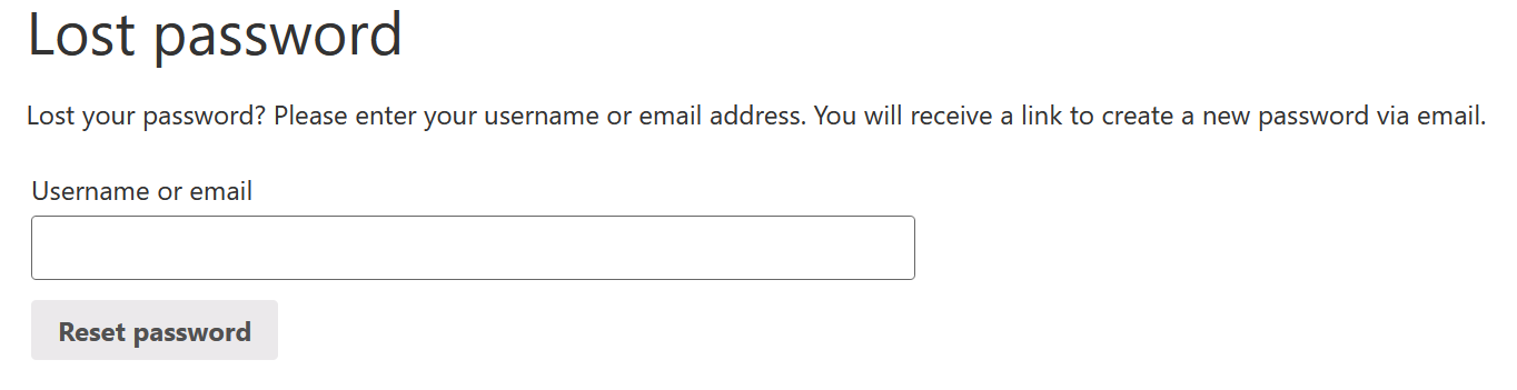 Request a Password Reset Link